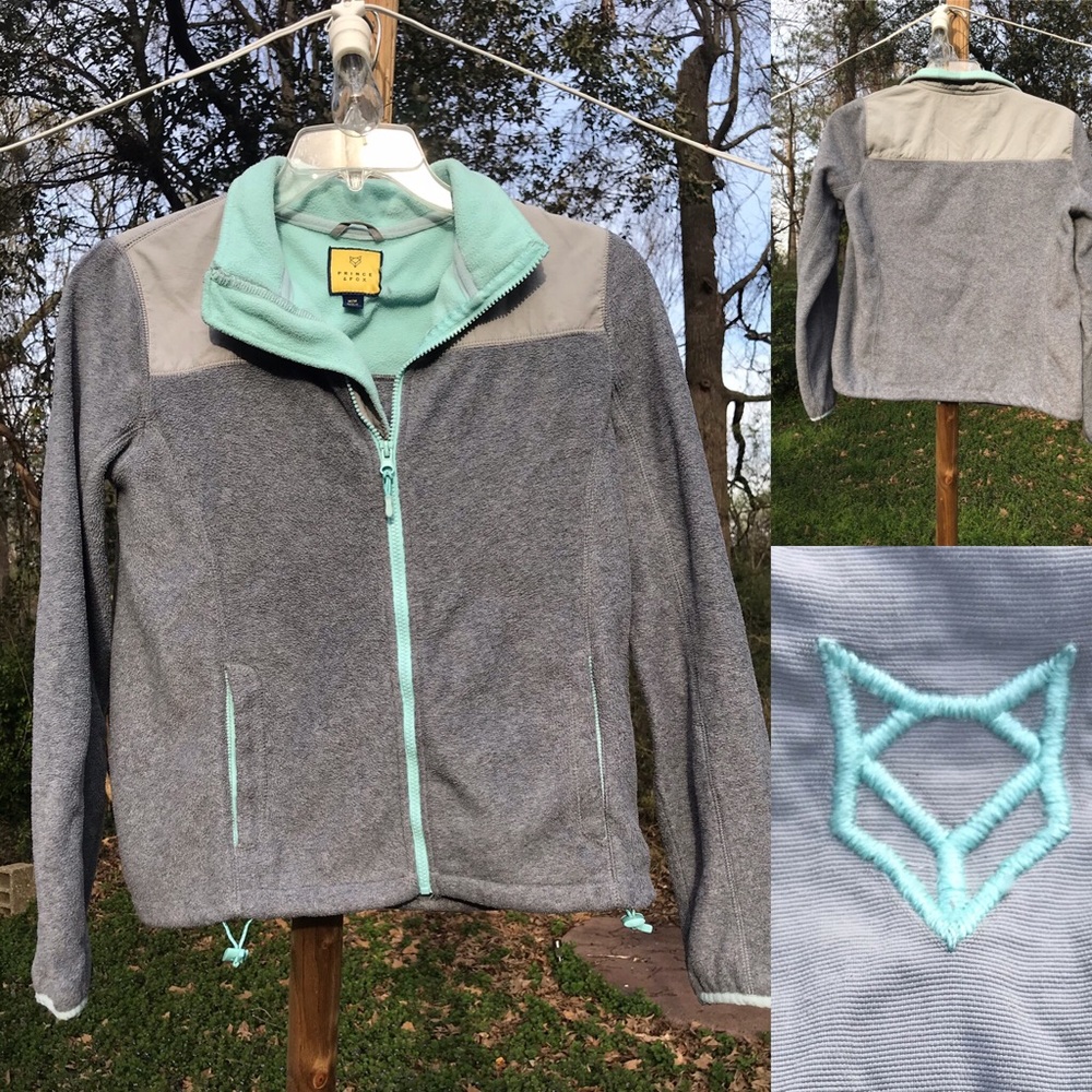 Prince & Fox Aeropostale Fleece Zip Up Grey Jacket - Picture 1 of 8